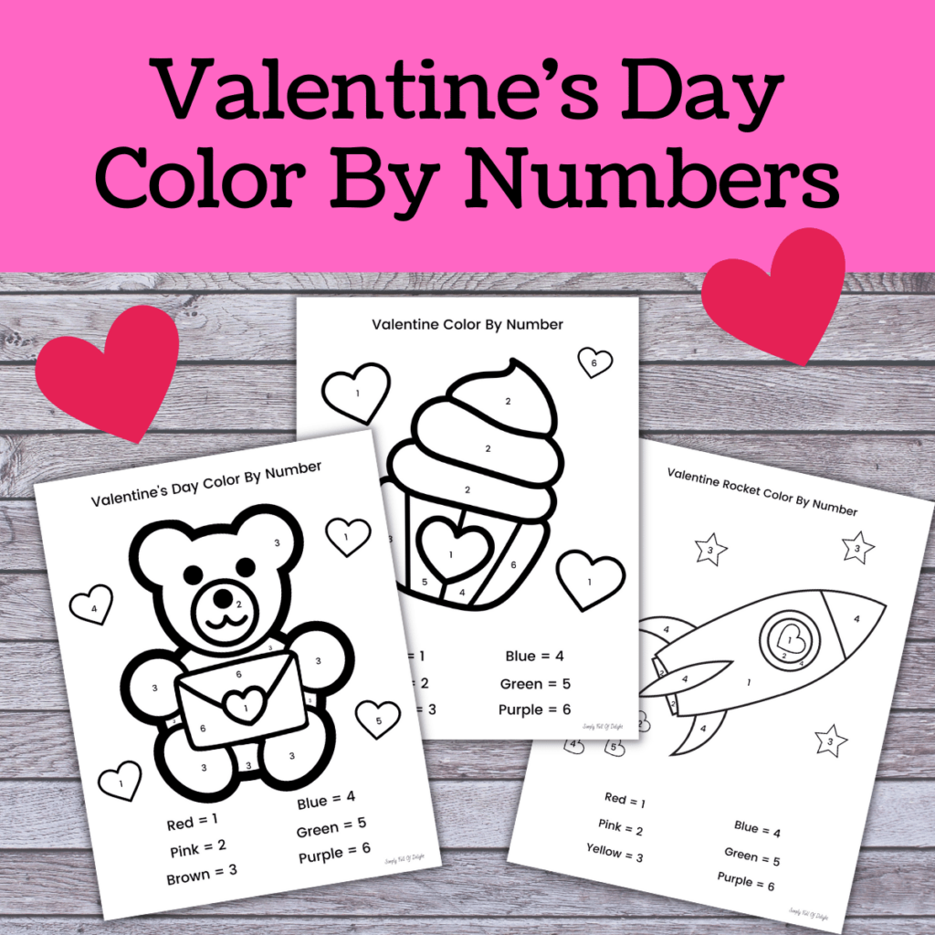 Printable Valentine Color By Number