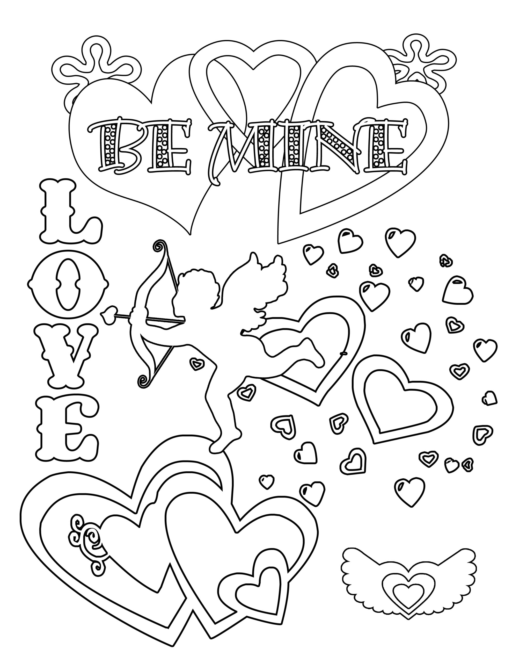 Valentines Day Pictures To Color Printable