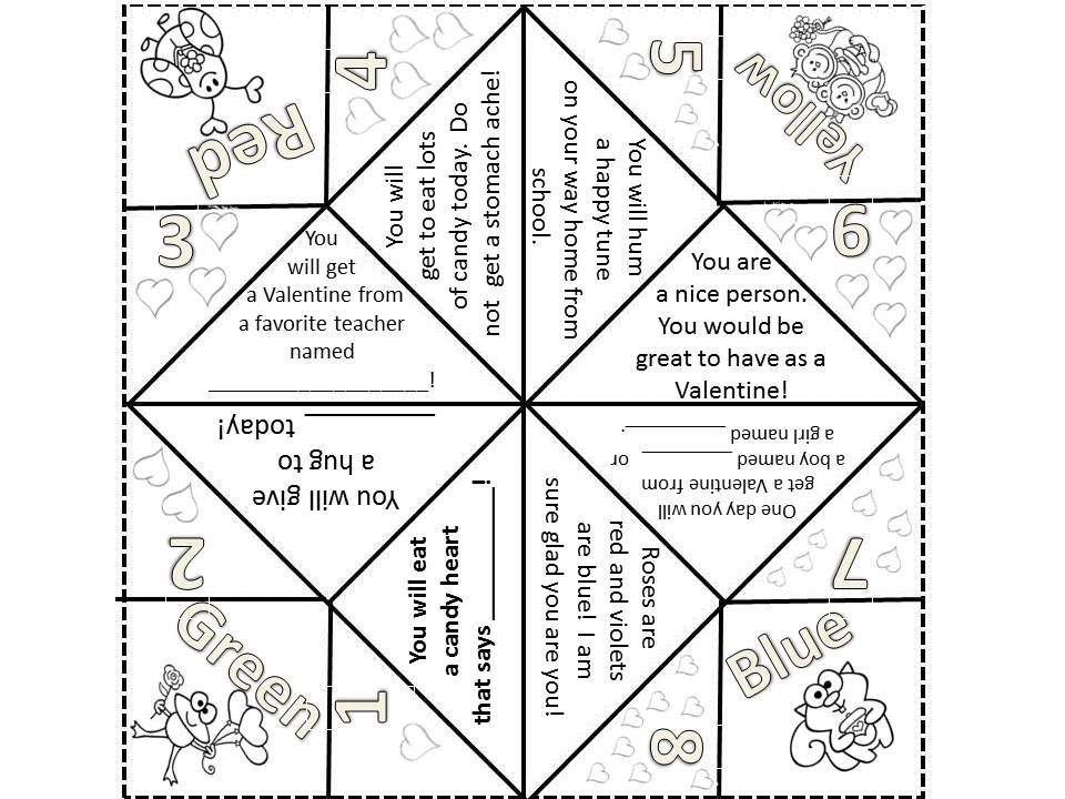 Valentine's Day Cootie Catcher Printable