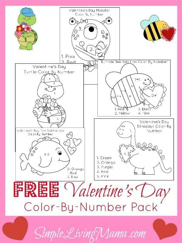 Color By Number Valentines Day Printable