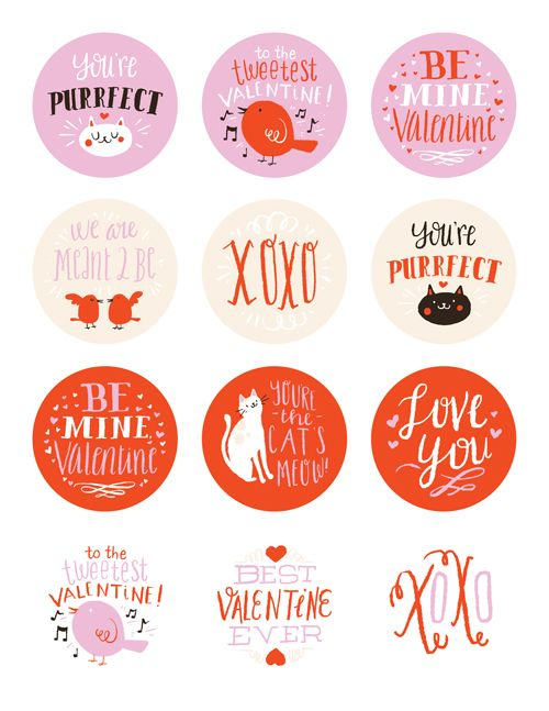 Downloadable Valentine Day Stickers Printable