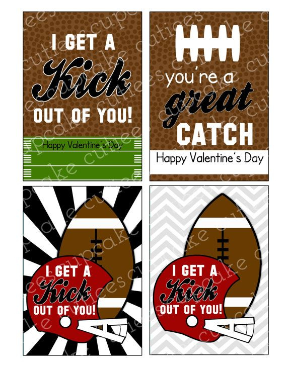 Football Valentines Cards Printable