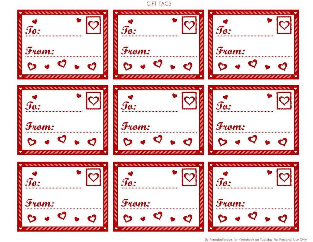 Printable To And From Valentine Tags