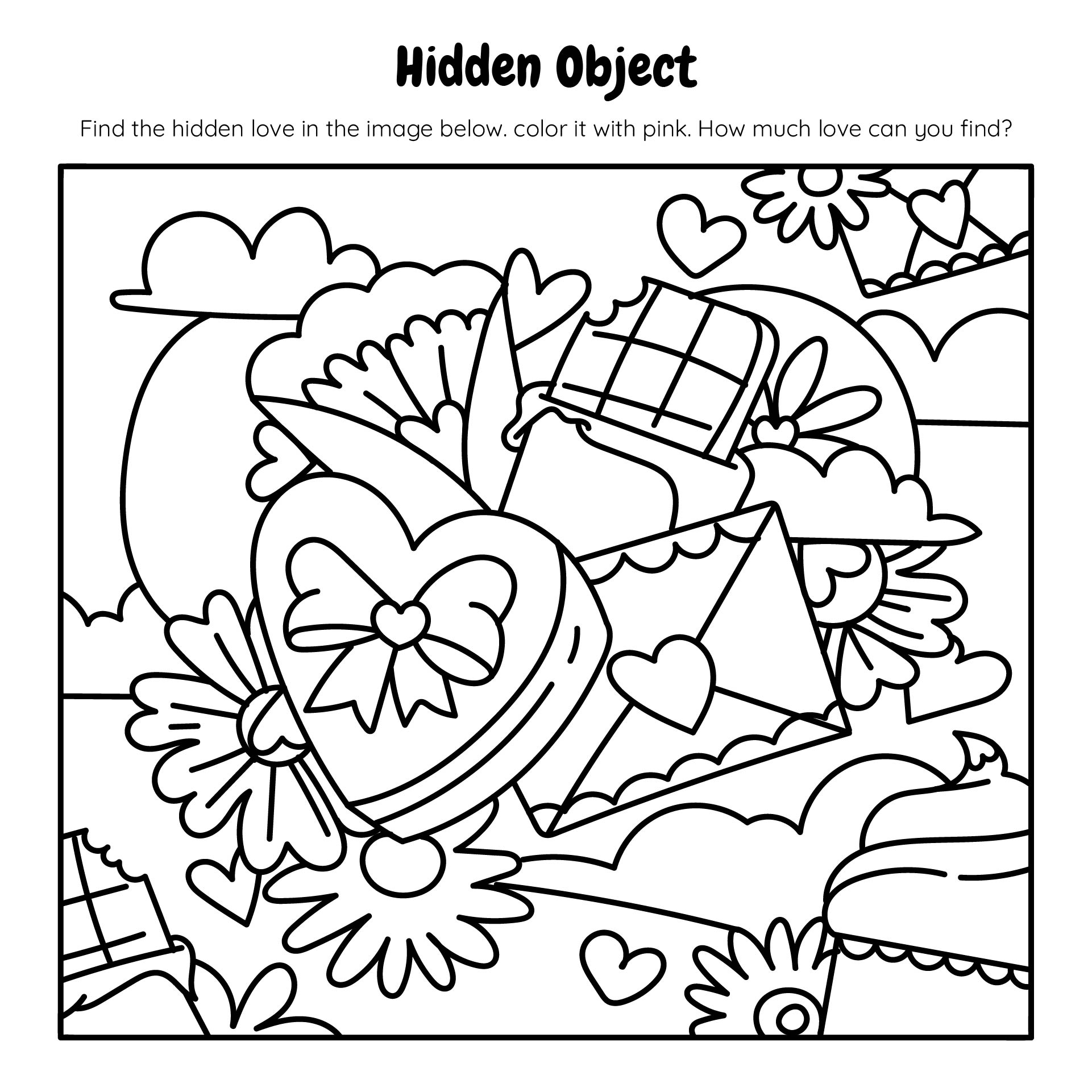 Valentines Day Hidden Pictures Printable