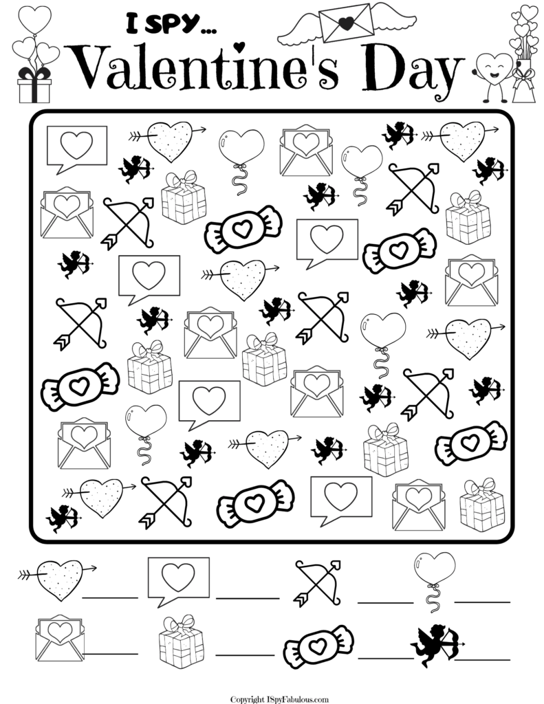 I Spy Valentines Printables