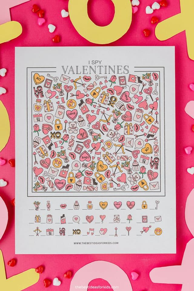 Valentines I Spy Free Printable