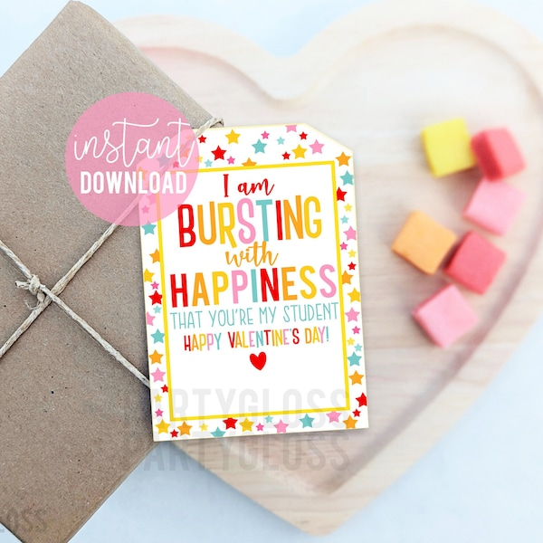 Bursting With Happiness Valentine Printable
