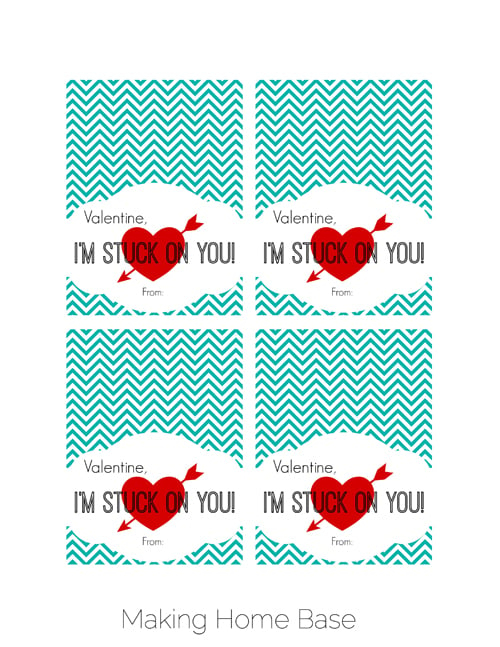 I'm Stuck On You Valentine Printable