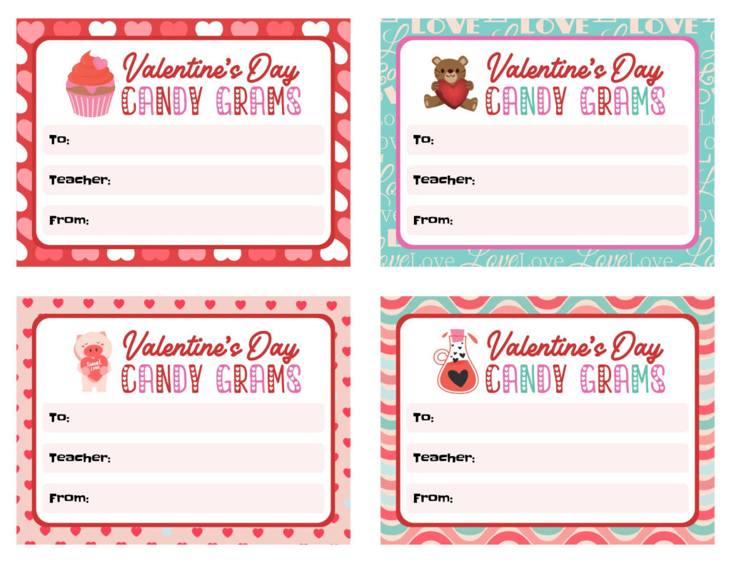 Candy Grams For Valentines Printables