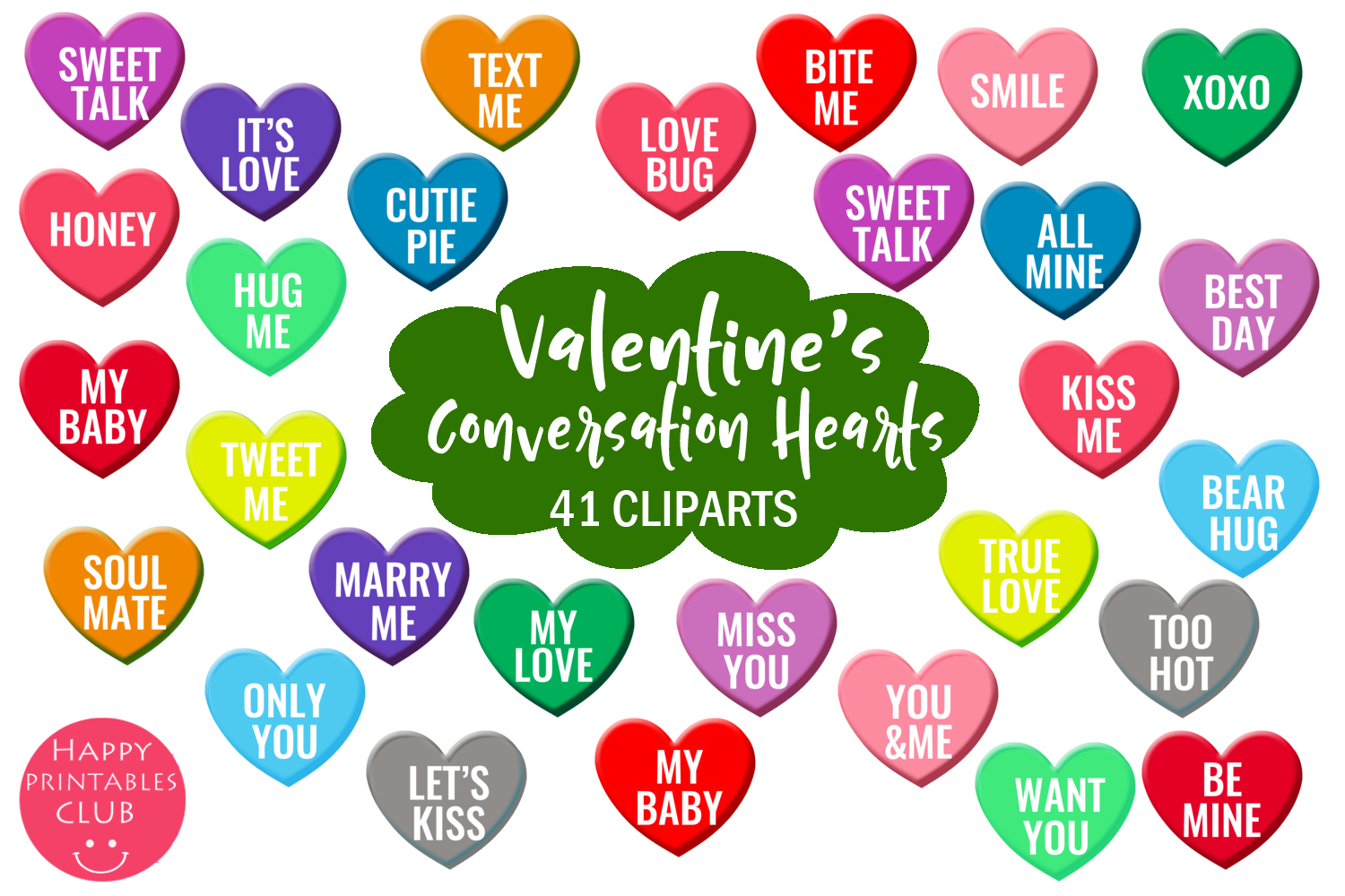 Valentine Conversation Hearts Printable