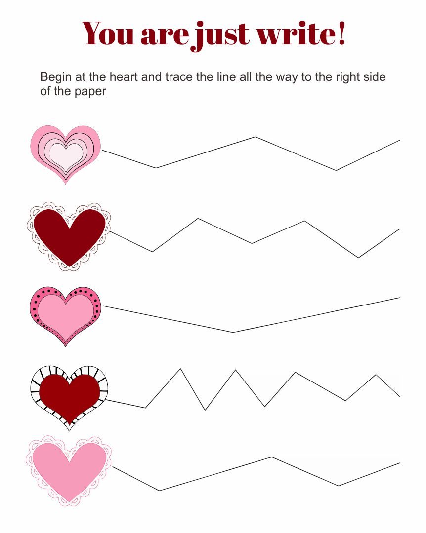 Free Printable Preschool Valentine Worksheets
