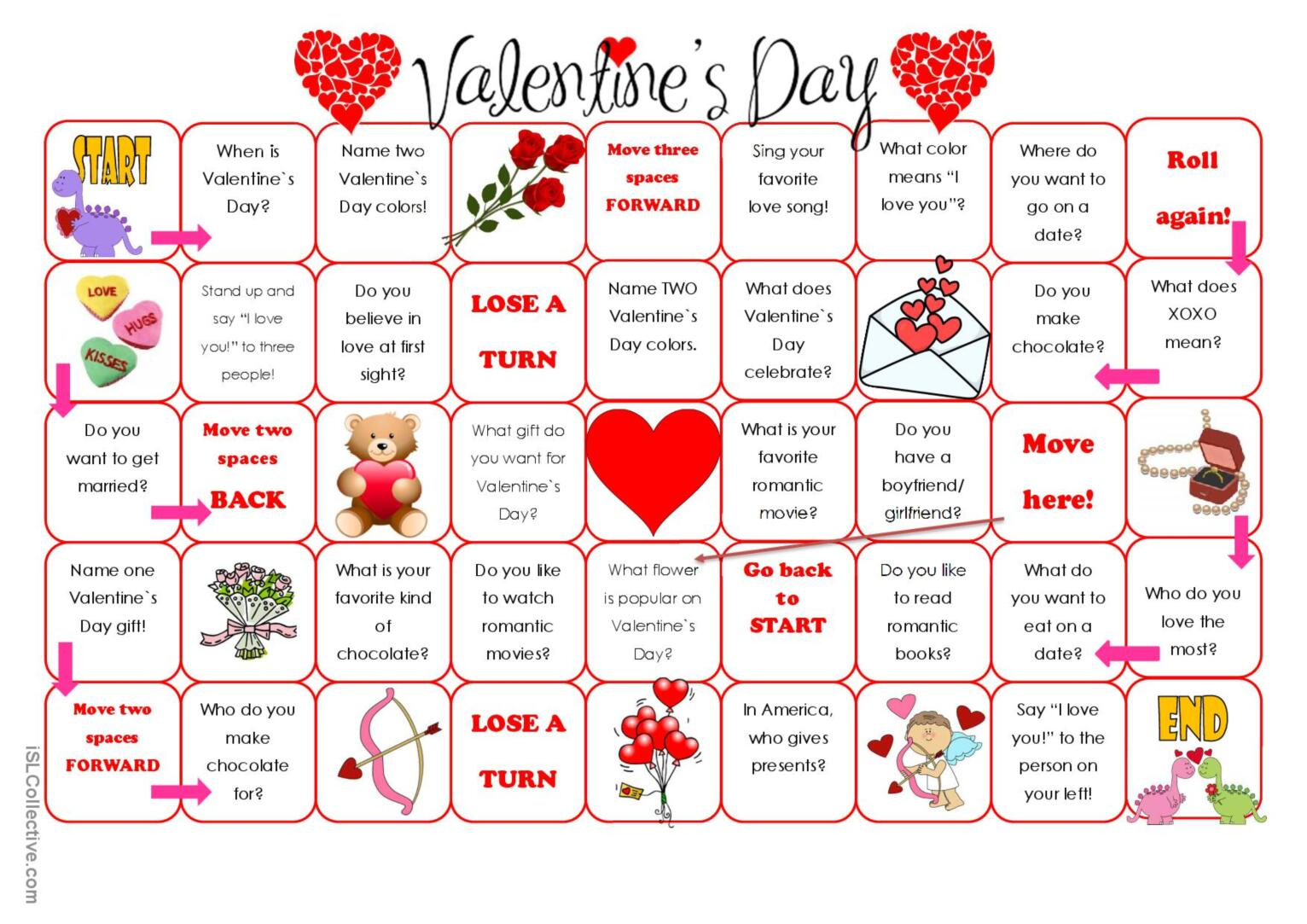 Valentine's Day Board Game Printable