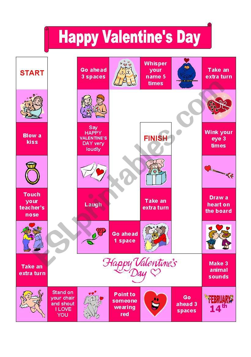 Valentine's Day Board Game Printable