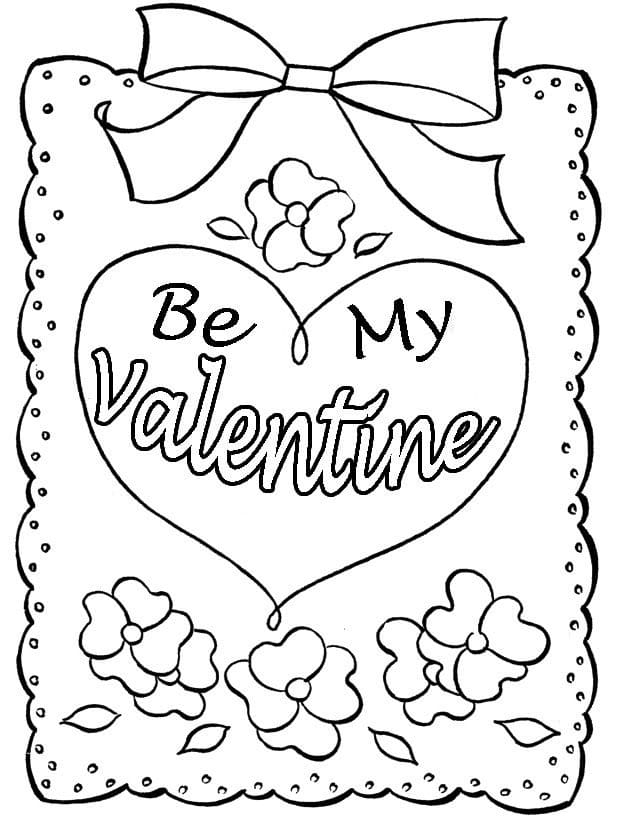 Coloring Valentines Day Card Printable