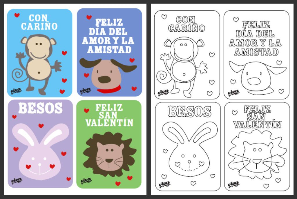Printable Spanish Valentine's Day Cards