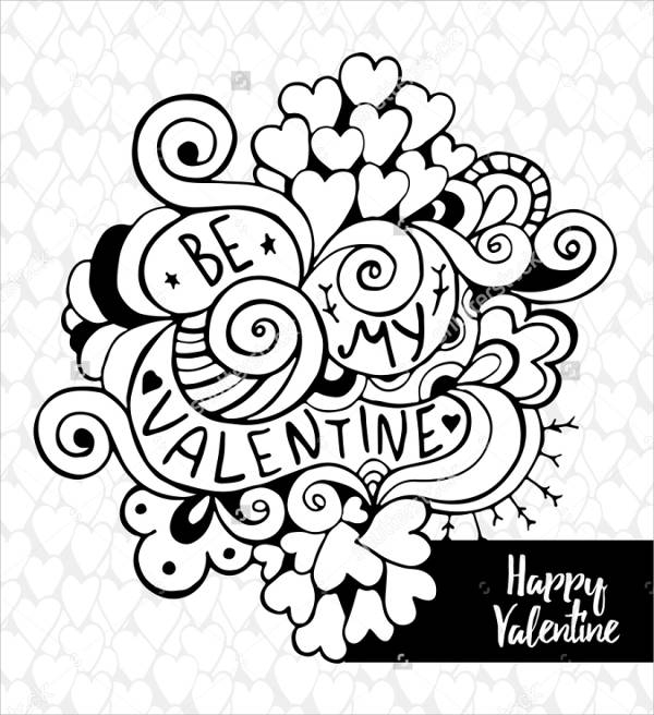 Valentine's Day Card Printable Black And White