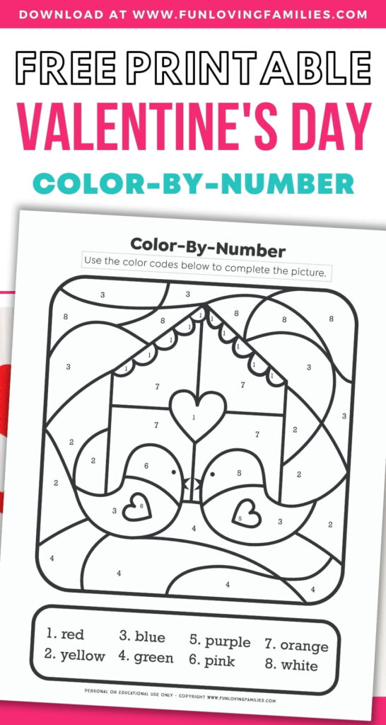 Color By Number Printable Valentine