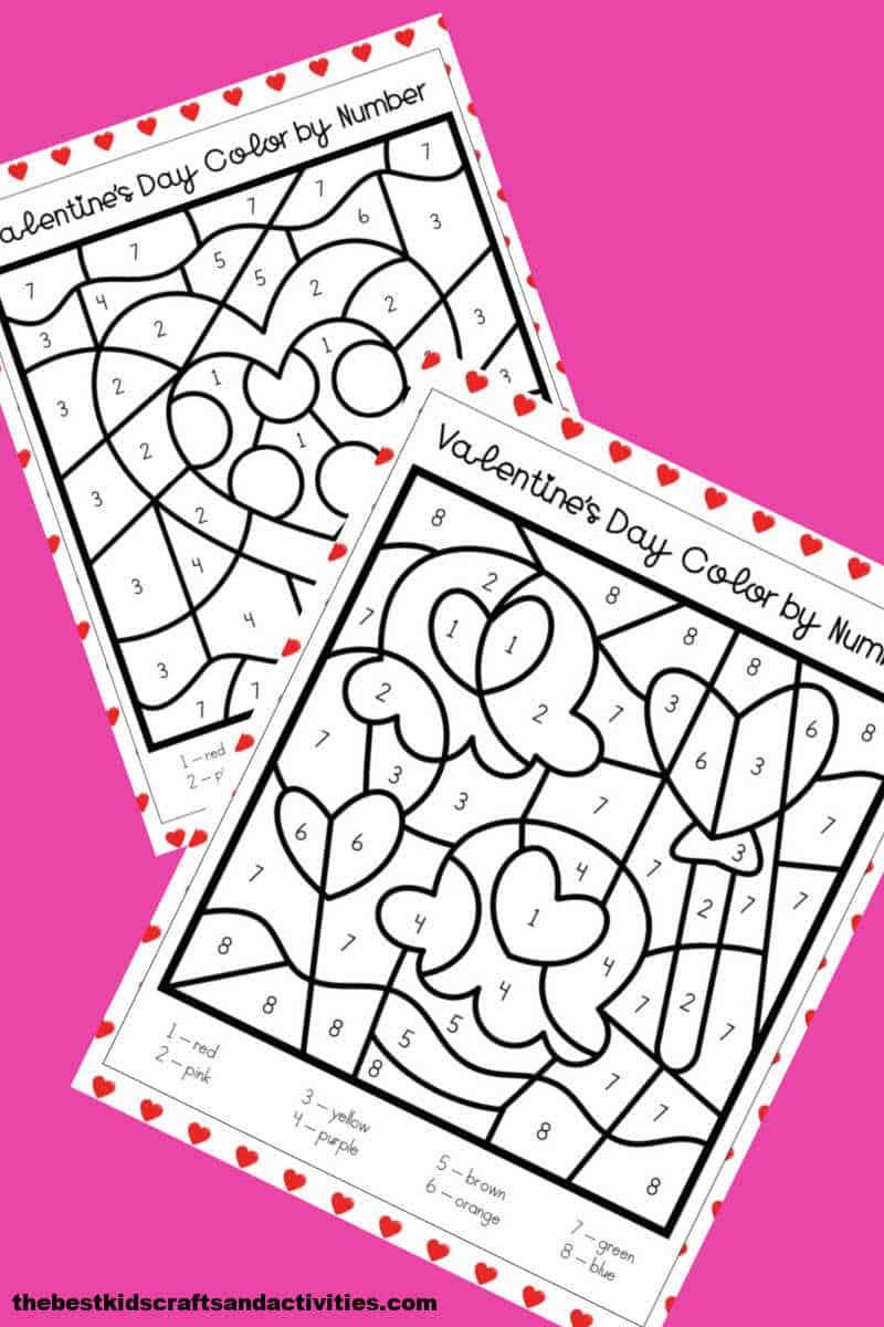 Color By Number Valentines Day Printable