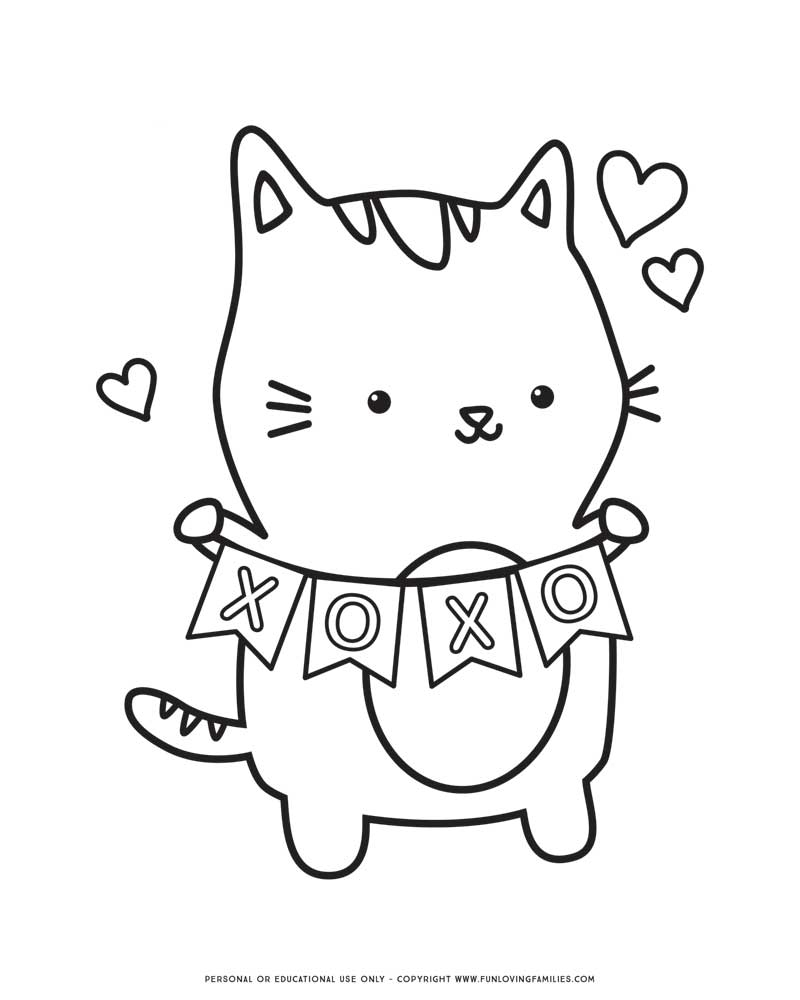 Cat Valentine Printables To Color