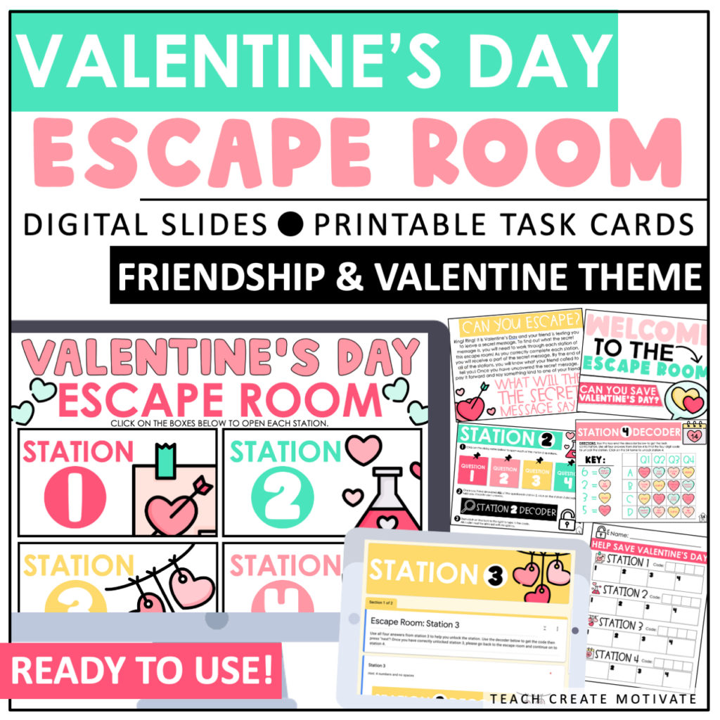 Valentine's Day Escape Room Printable