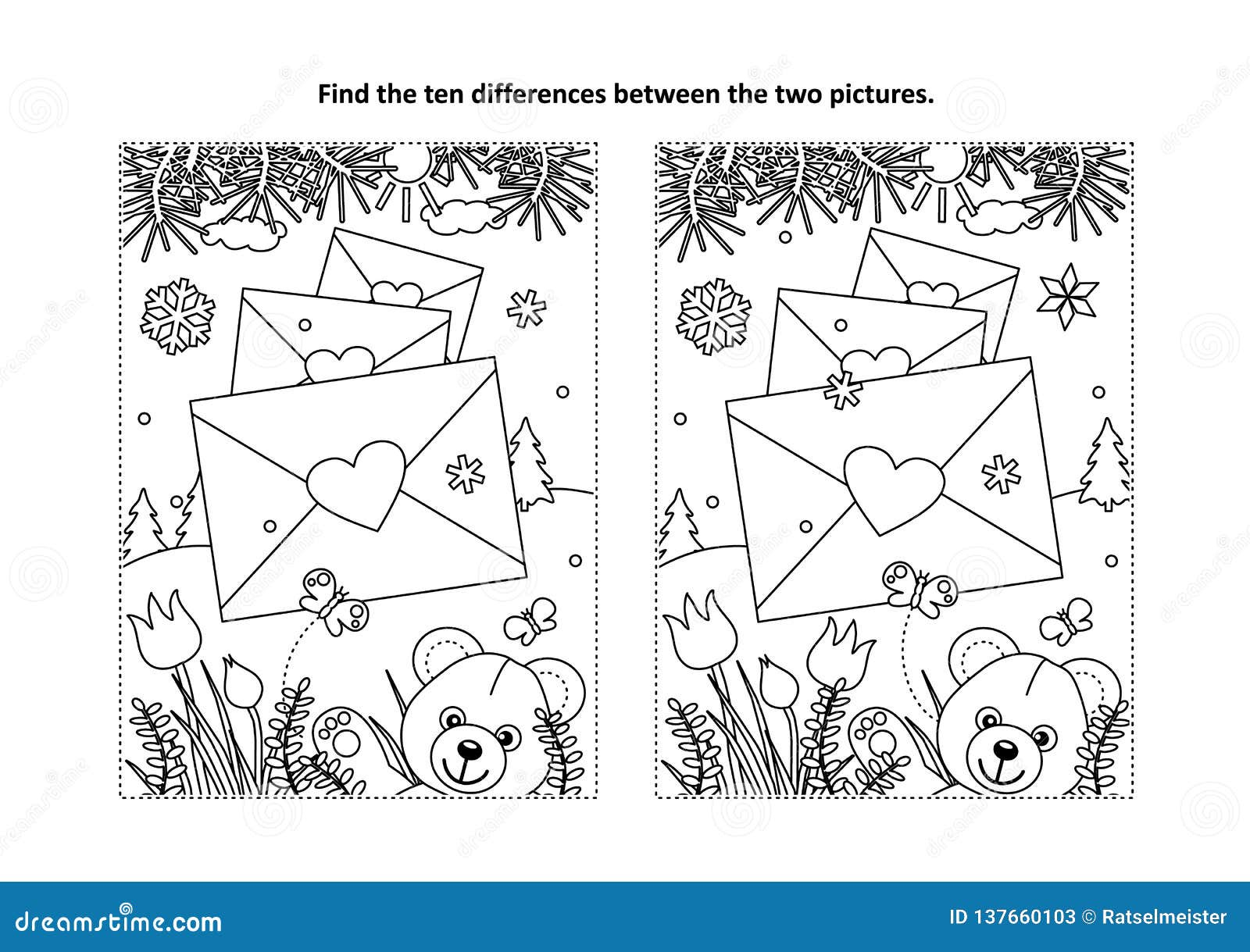Valentine Spot The Difference Printable