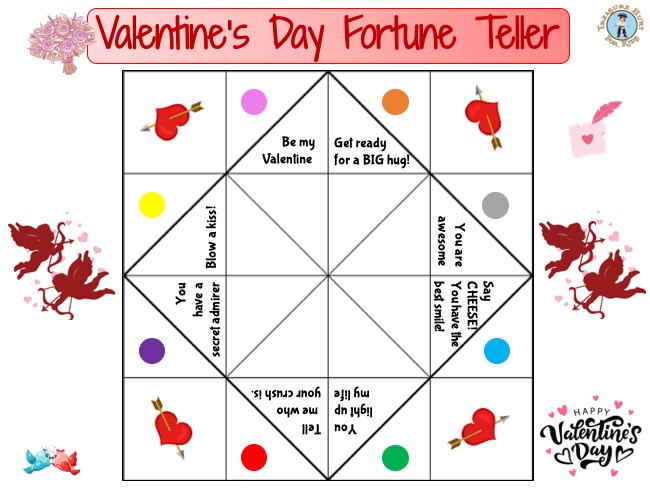 Best Kid Fortune Teller Printables Valentines Day