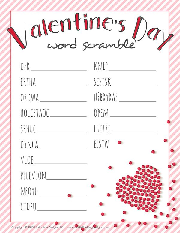 Free Printable Valentines Activities