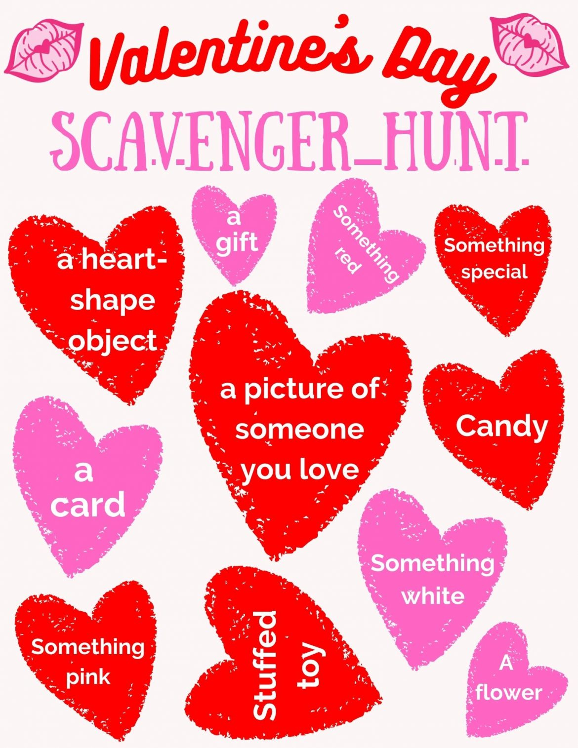Valentine's Day Scavenger Hunt Printable