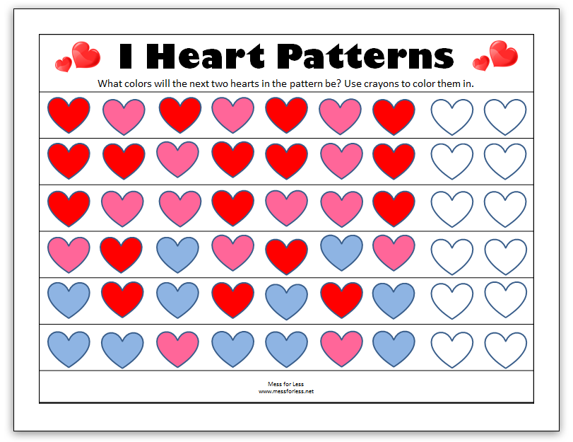 Valentine Math Kindergarten Printables
