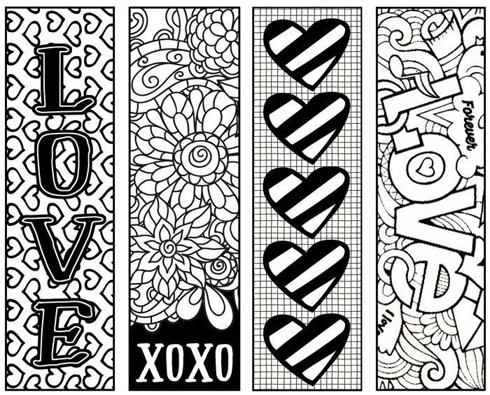Valentine's Day Bookmarks Printable Free