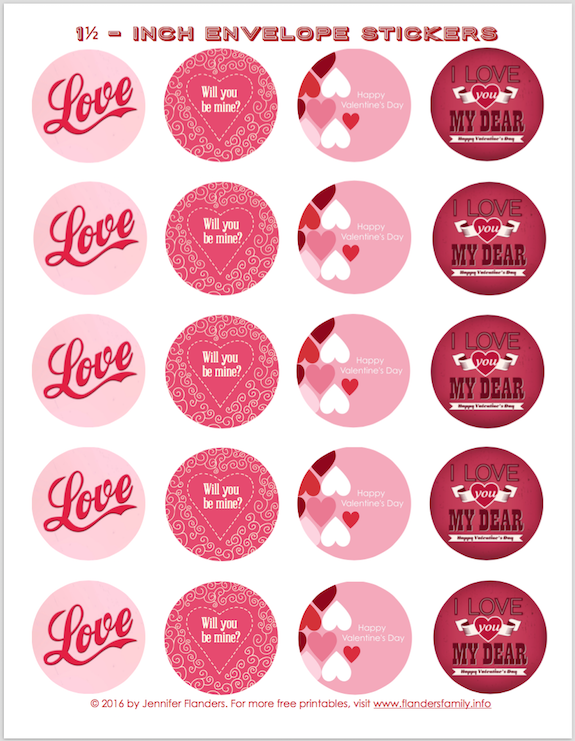 Downloadable Valentine Day Stickers Printable