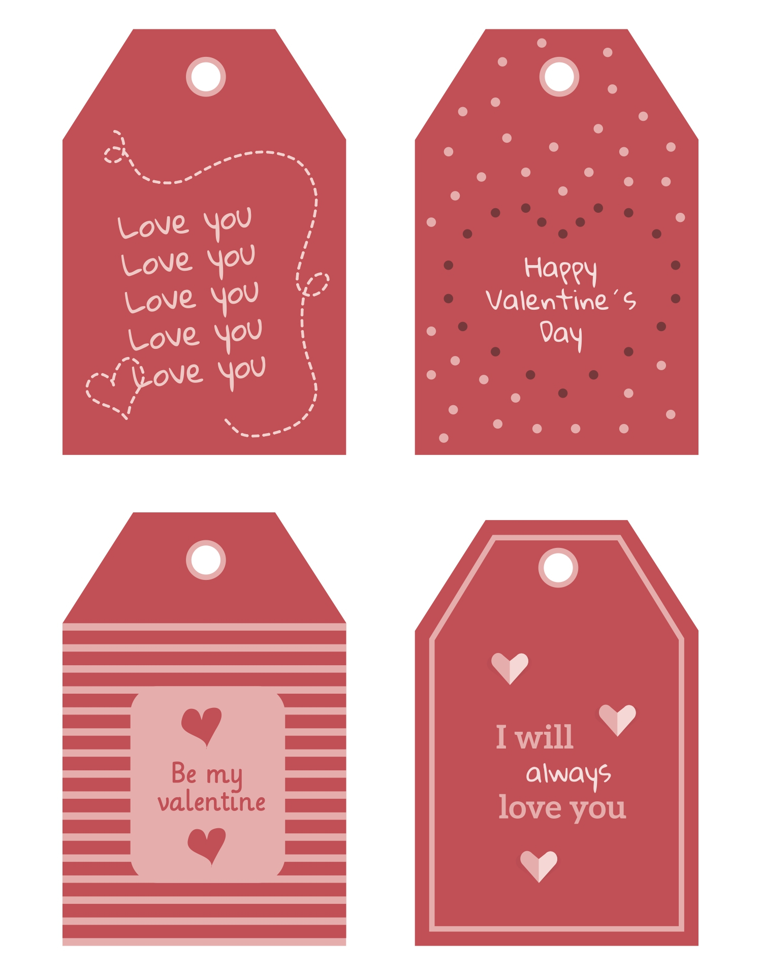 Happy Valentines Day Tag Printable