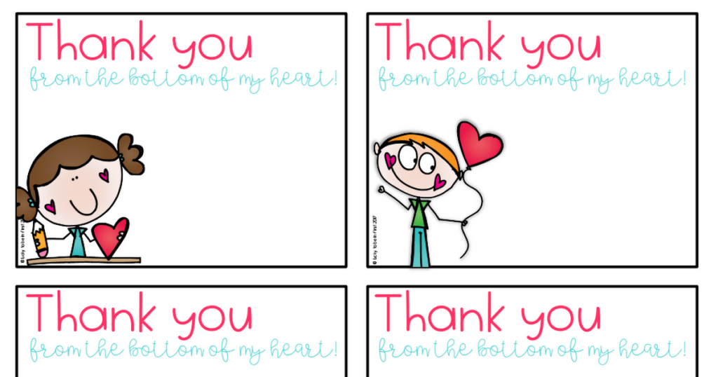 Valentine Thank You Note Printable