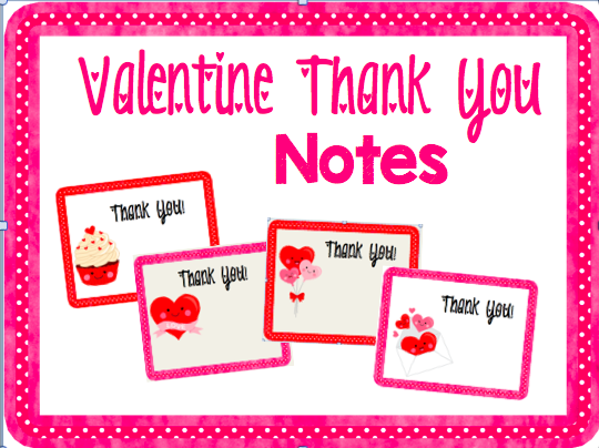 Valentine Thank You Note Printable