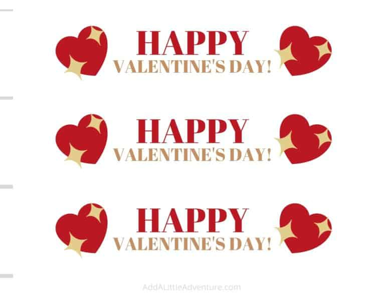Free Printable Valentine's Day Water Bottle Labels