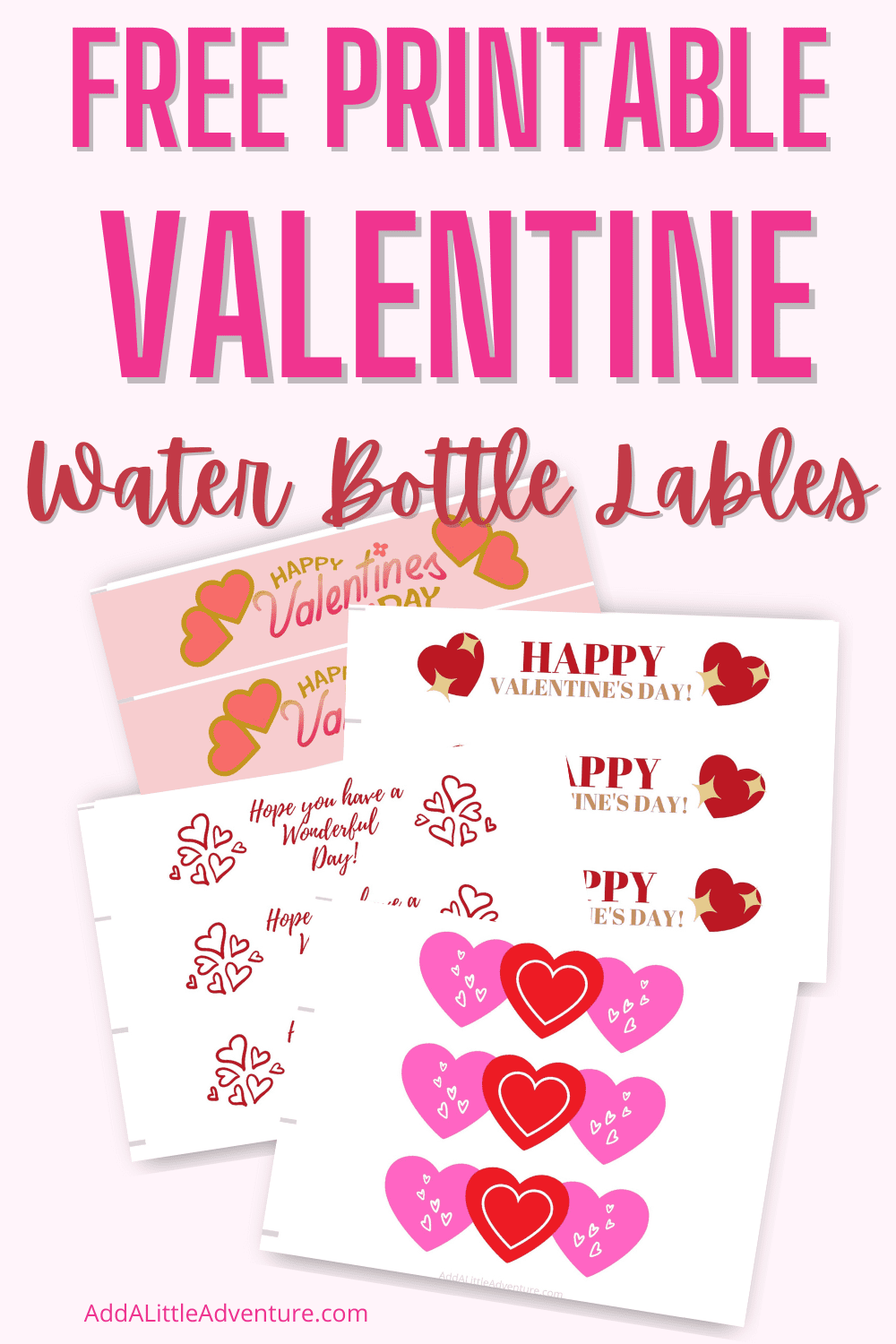 Free Printable Valentine's Day Water Bottle Labels
