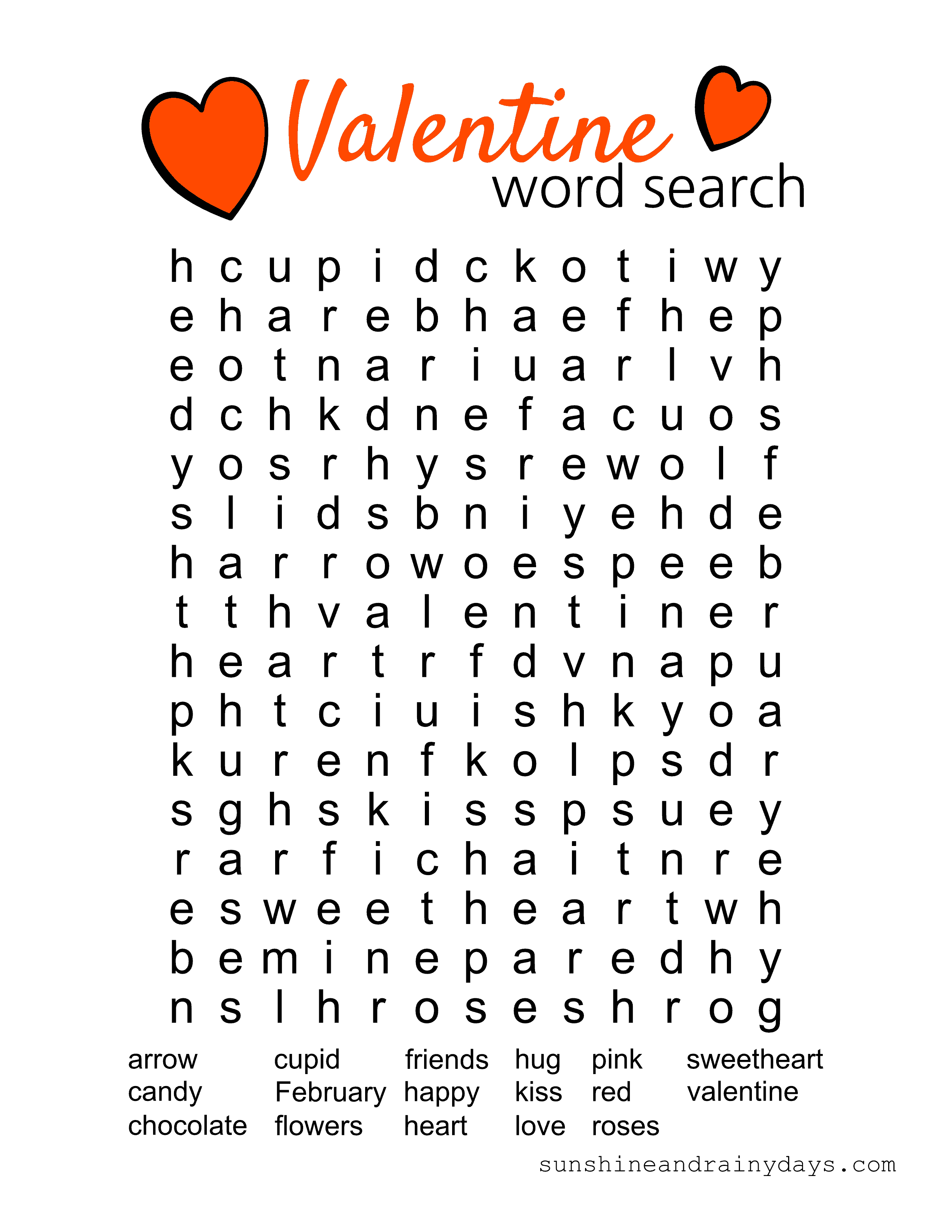 Free Printable Valentine's Day Word Games