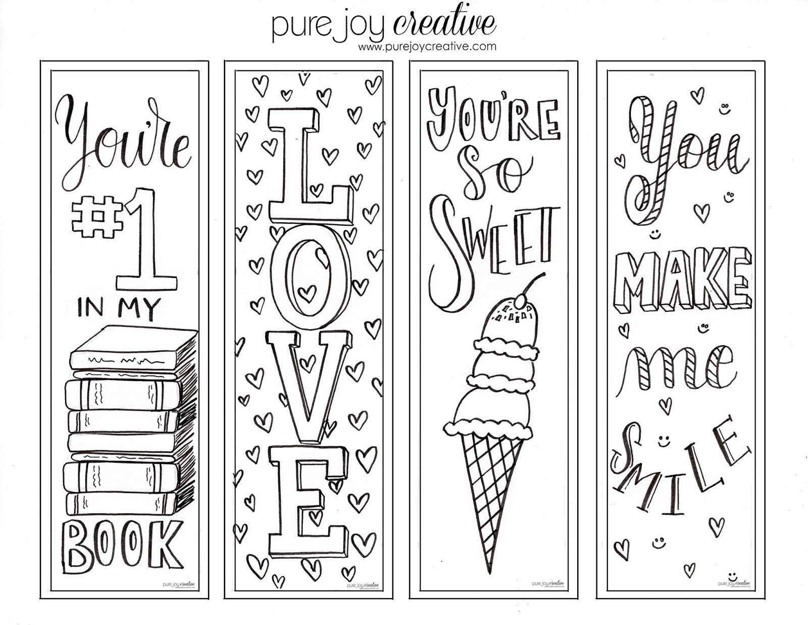 Valentine Bookmarks Free Printable