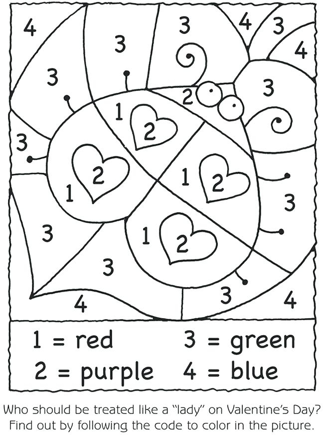 Valentine Color By Number Free Printable