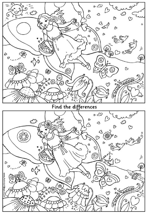 Valentine Spot The Difference Printable