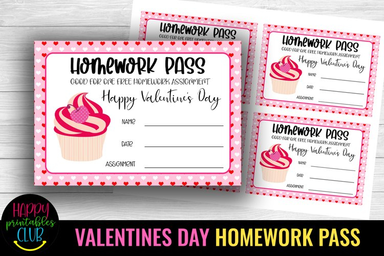 Valentine Day Homework Pass Printable