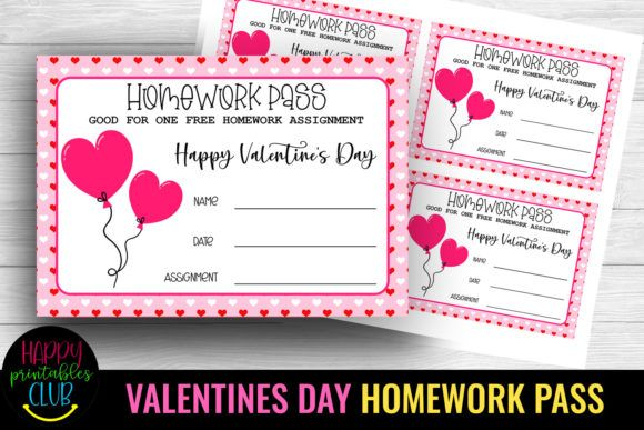 Valentine Day Homework Pass Printable