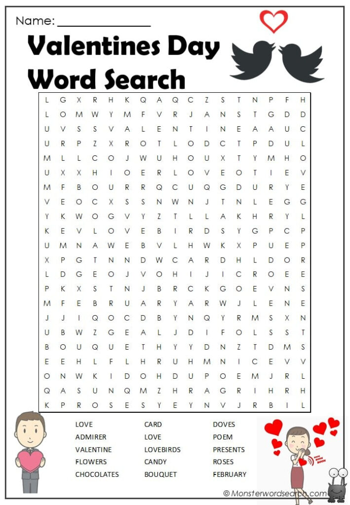 Free Valentine Word Search Printable