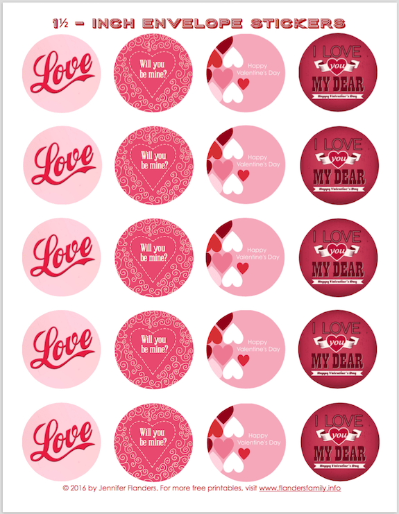 Valentine's Day Printable Stickers