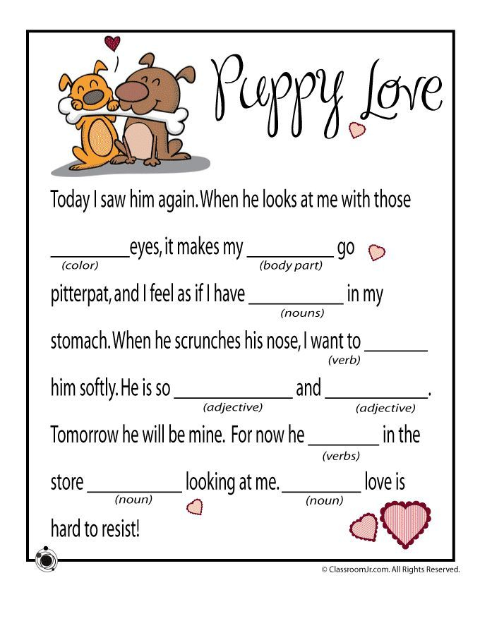 Valentine Mad Libs Printable