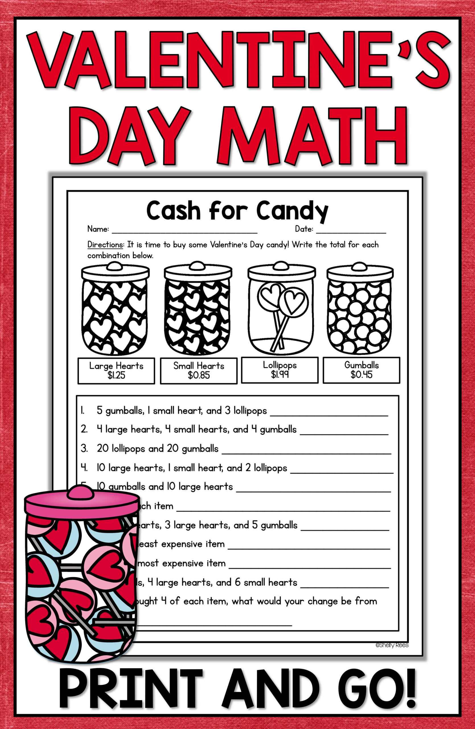Free Printable Valentines Math Worksheets