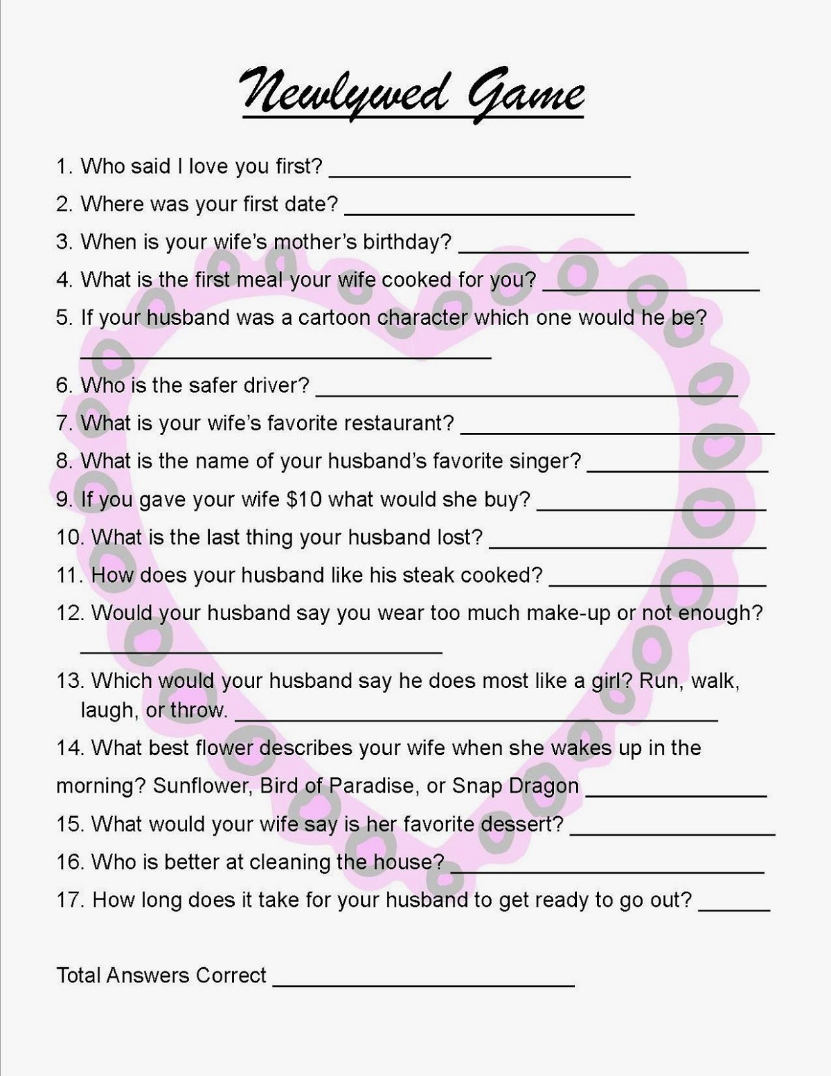 Free Printable Valentines Games For Adults