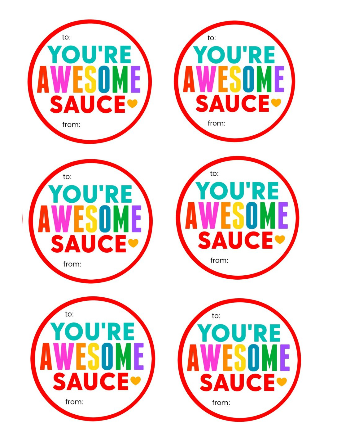 Awesome Sauce Valentine Free Printable