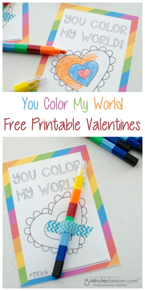 Color My World Valentine Printable