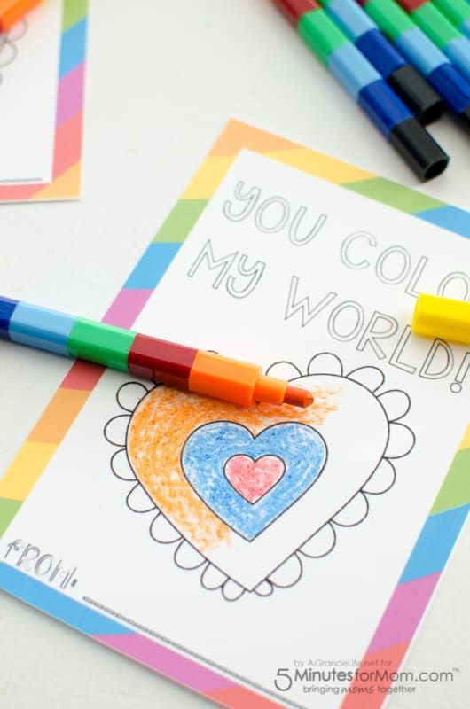 Color My World Valentine Printable